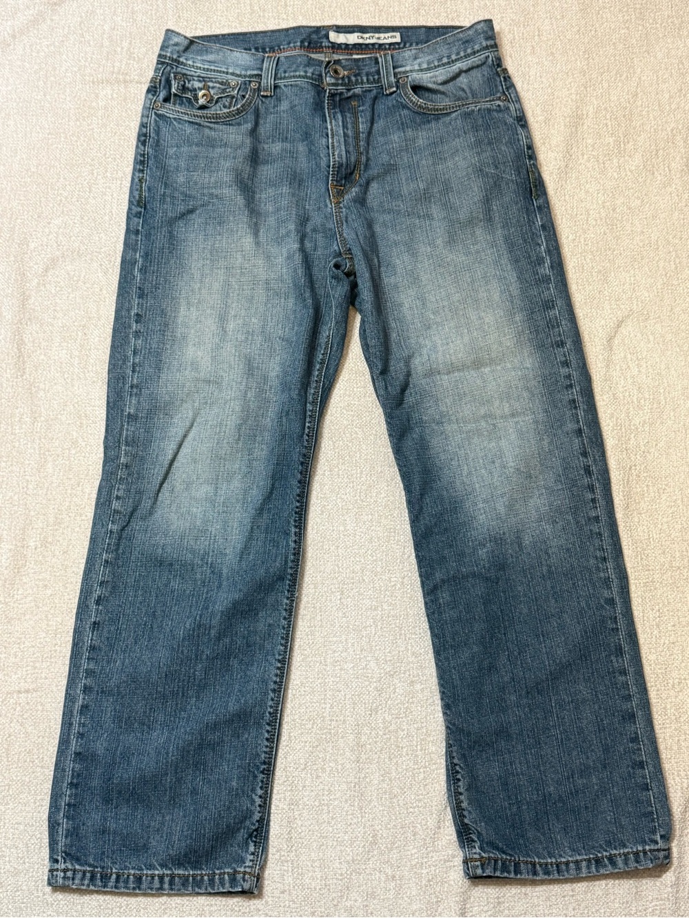 DKNY Jeans 34x30 Y2K Baggy Straight Leg Embroidered Skater Denim Vintage